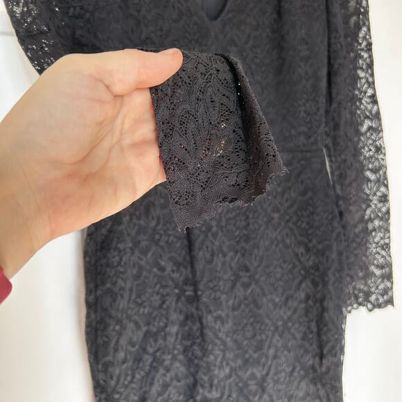 Wilfred Black Lace Long Sleeve Mini Dress Size 4 - Picture 6 of 8